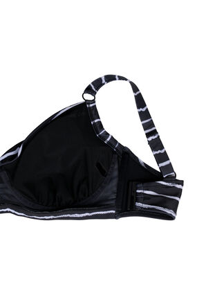 Bikini beha met opdruk en beugel, Black White Stripe, Packshot image number 3