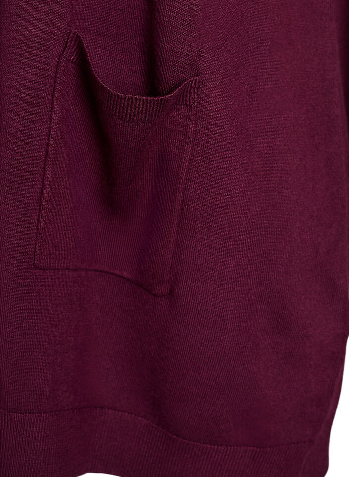 Lang gebreid vest van een viscose mix, Rood, Packshot image number 2
