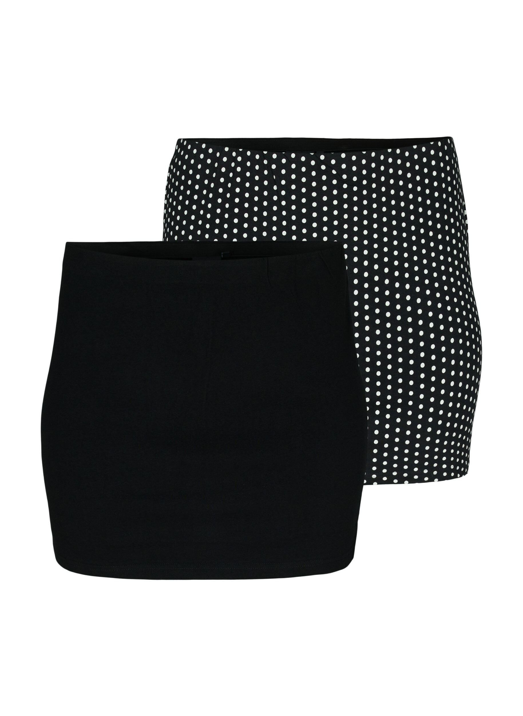 Zizzi 2-pack tops verlenger, Black/Black Dot, Packshot image number 0