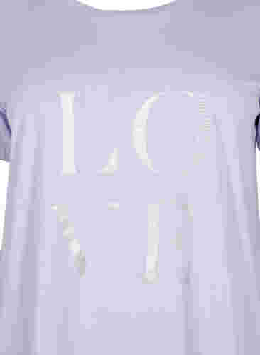 Katoenen t-shirt met korte mouwen en opdruk, Lavender W. Love, Packshot image number 2