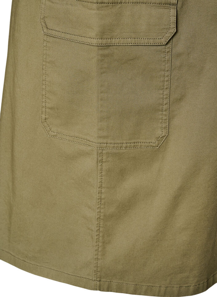 Katoenen cargorok met een split aan de achterkant, Groen, Packshot image number 3