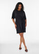 Katoenen jurk met broderie anglaise mouwen en een strik in de taille, Zwart, Model image number 1