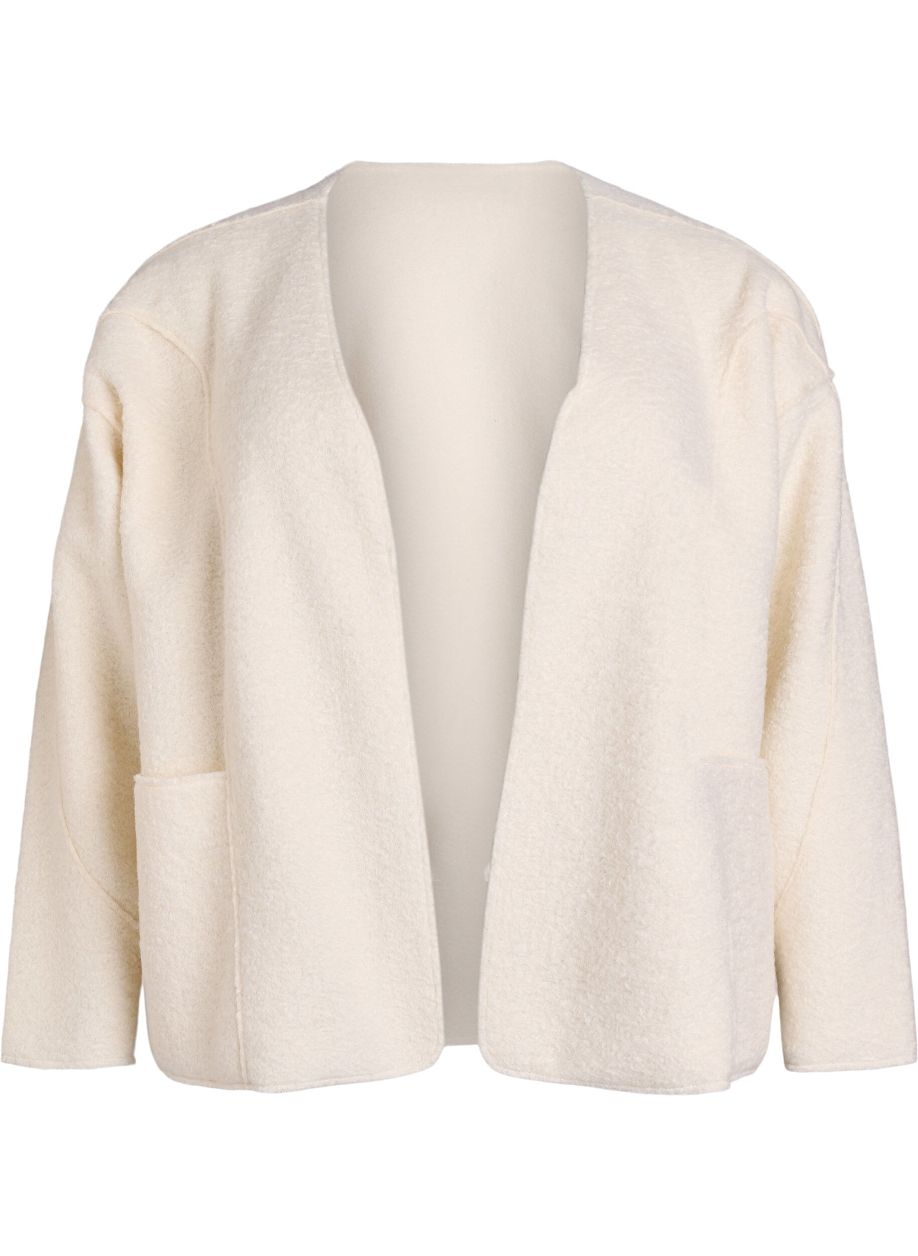ZizziLosvallend vest met zakken, Vanille, Packshot image number 0