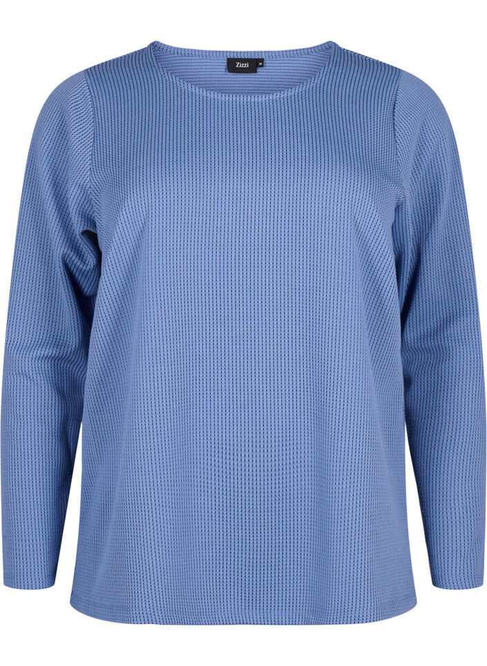 A-lijn blouse met textuur, Quiet Harbor, Packshot image number 0