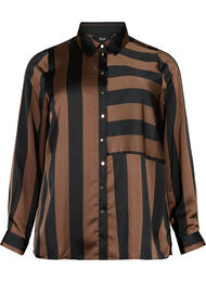 Satijnen overhemd met strepen, Chestnut/B. Stripes, Packshot