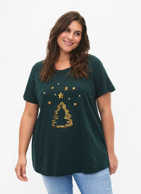Kerst T-shirt met pailletten, Scarab W.  Tree, Model