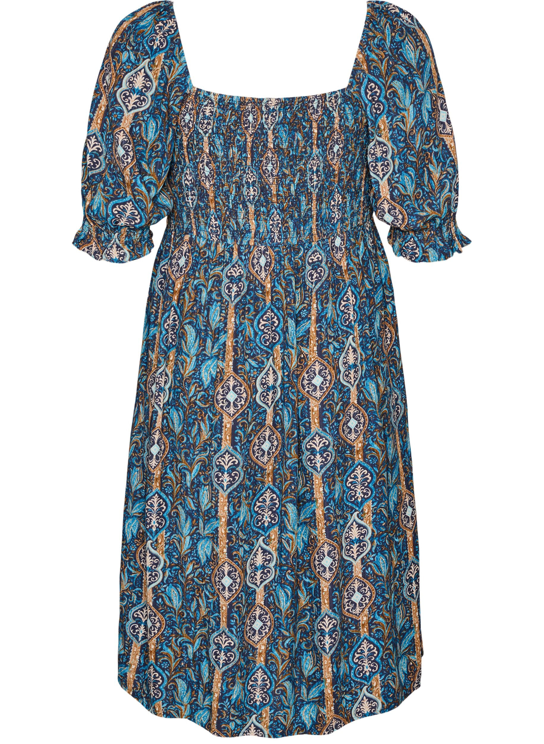 ZizziZomerjurk in viscose met paisley print, Blauw, Packshot image number 1