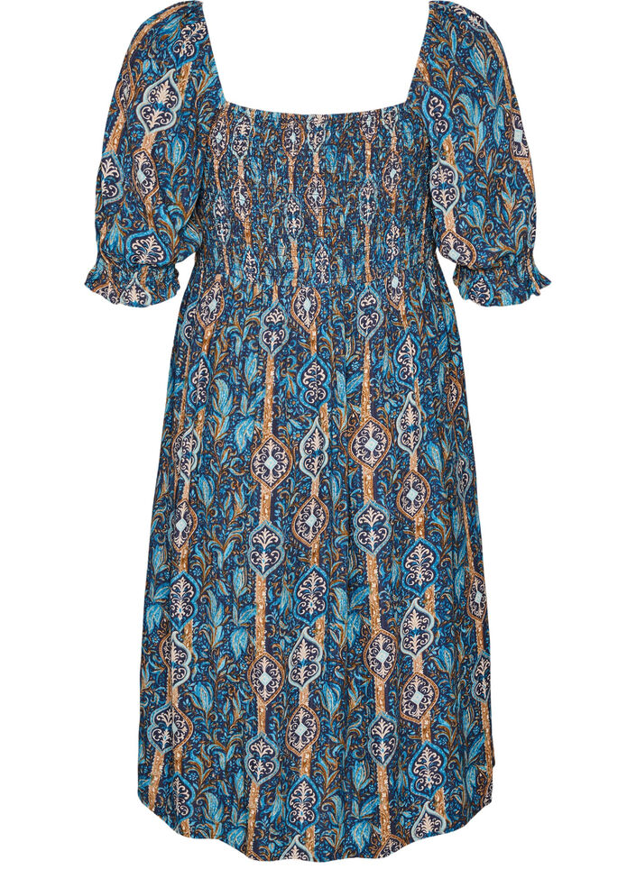 Zomerjurk in viscose met paisley print, Blauw, Packshot image number 1