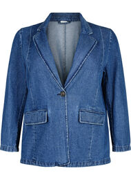 Denim blazer met zakken, Blue Denim
