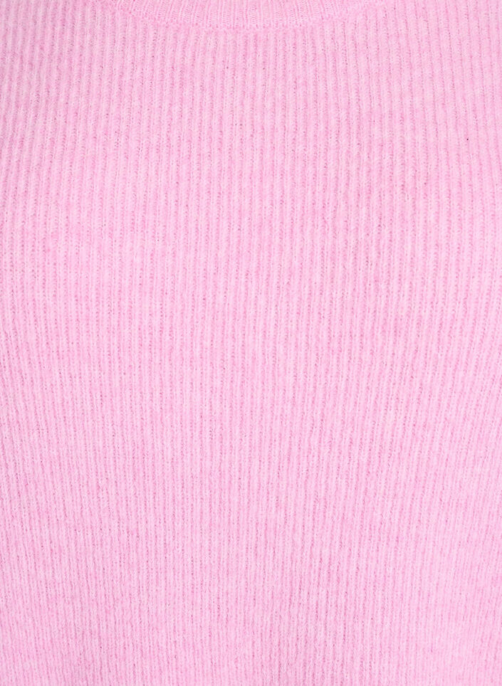 Gem&ecirc;leerde gebreide blouse met ronde hals, Roze, Packshot image number 2