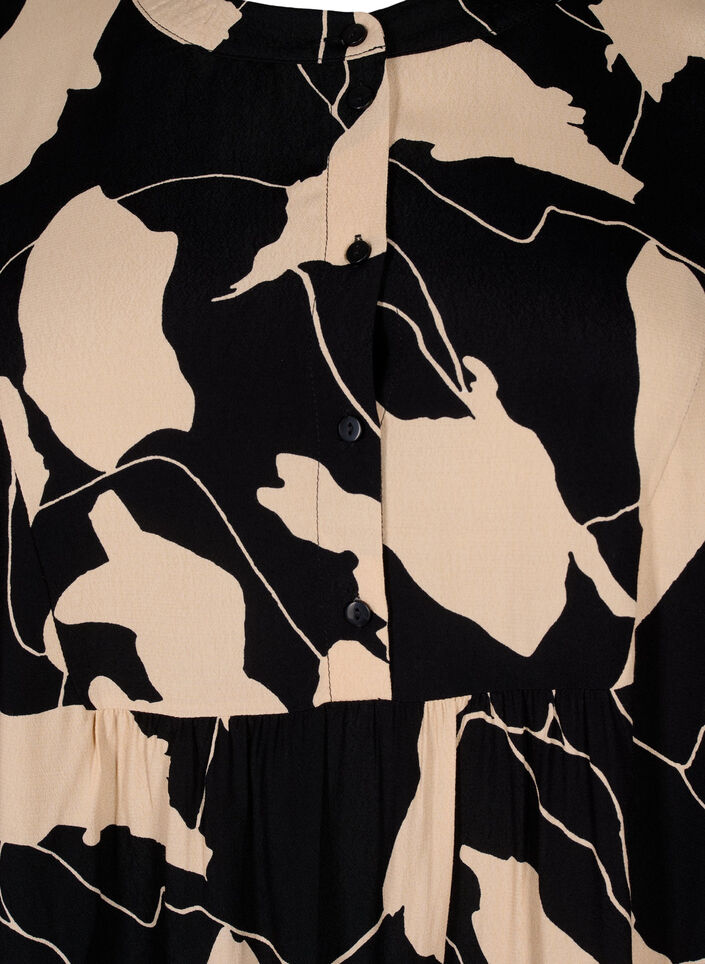 Bedrukte tuniek van viscose, Black AOP, Packshot image number 2