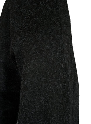 Gevlekt gebreid vest met zakken, Dark Grey Melange, Packshot image number 2