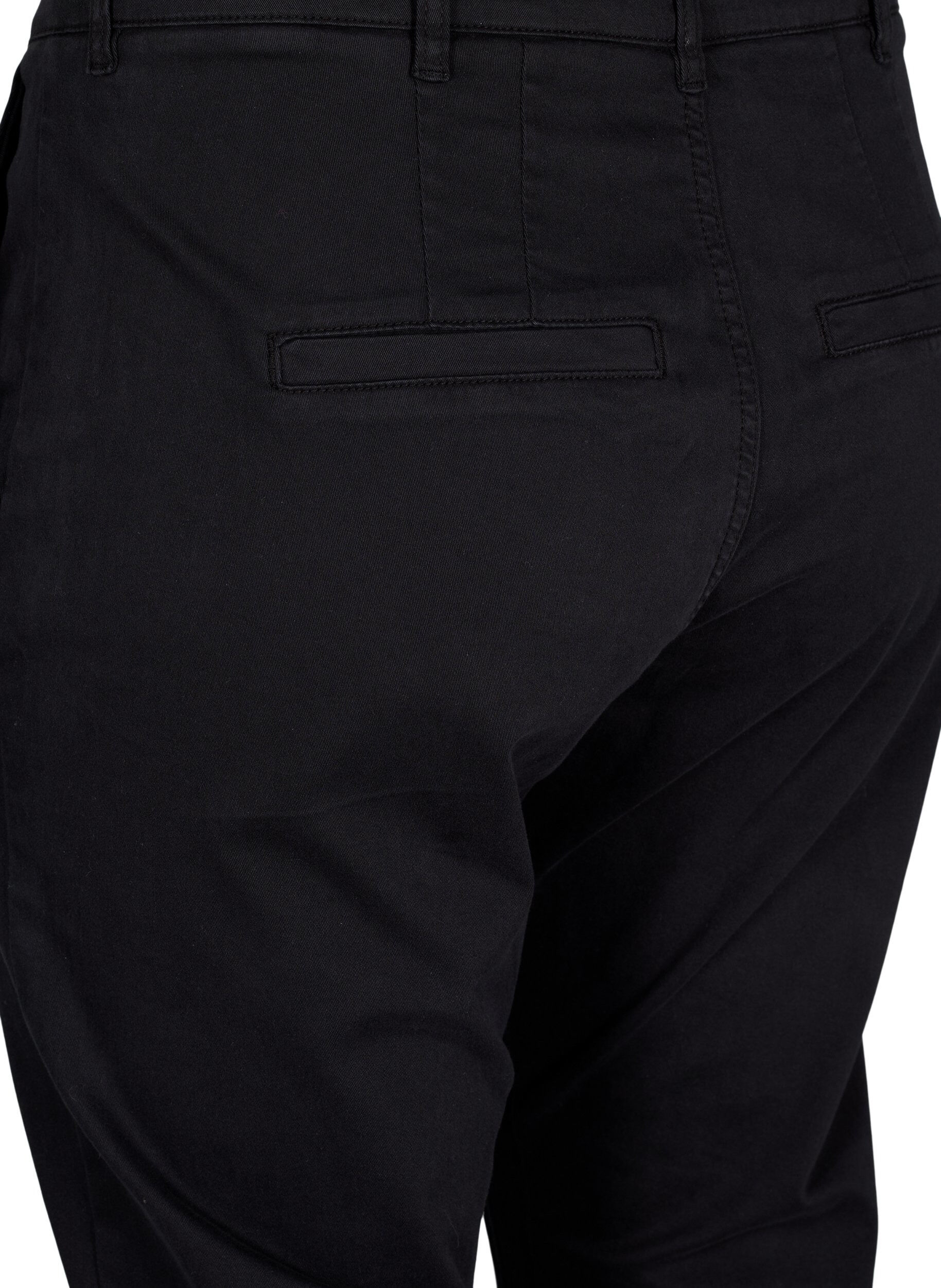 Zizzi Chino's in katoen, Black, Packshot image number 3