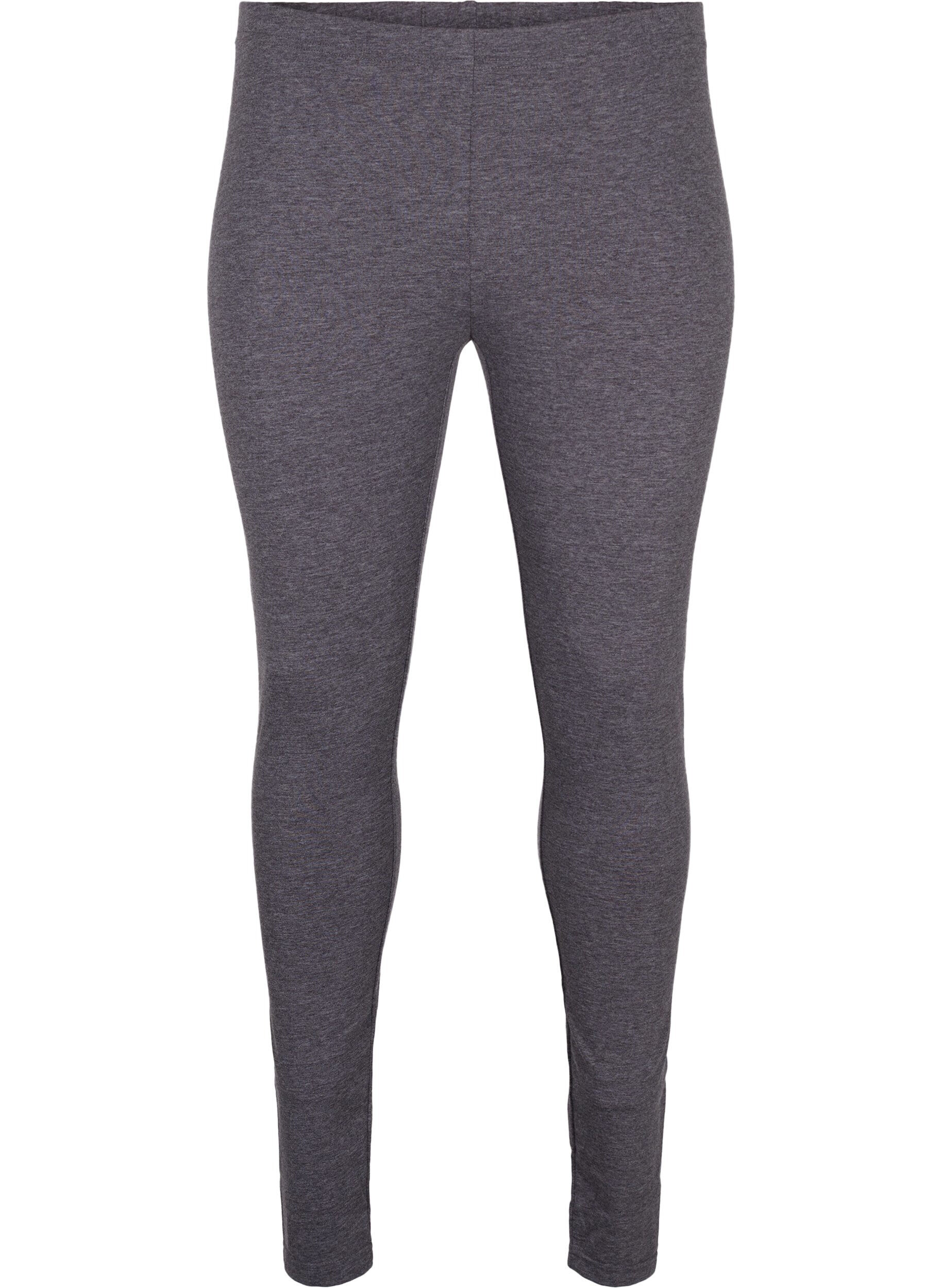 Zizzi Grijs gem&ecirc;leerde legging, Dark Grey Melange, Packshot image number 0