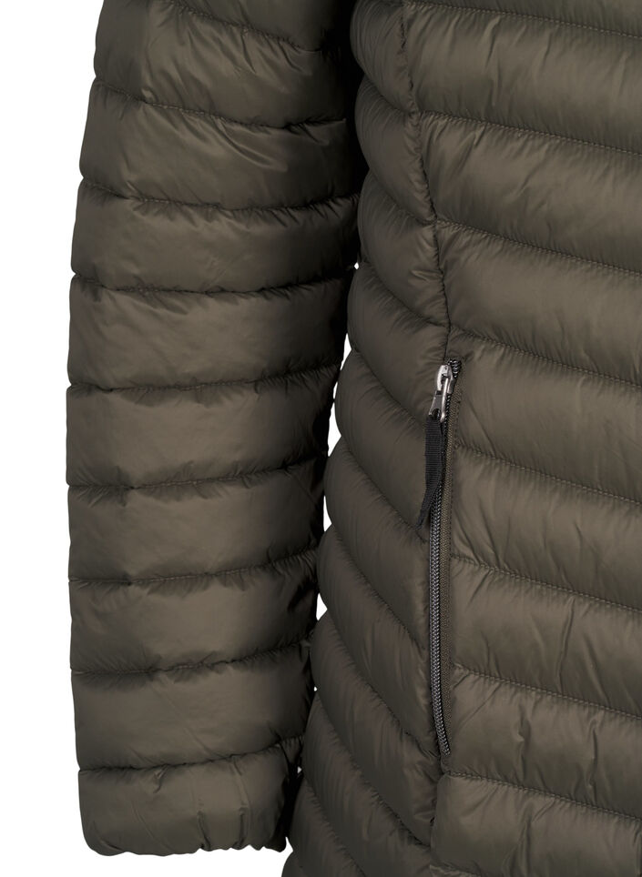 Lichtgewicht jas met zakken en afneembare capuchon, Groen, Packshot image number 3