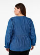 Gestreepte denim blouse met strik aan de voorkant, Blauw, Model image number 2