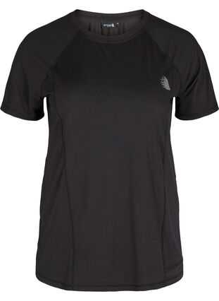 Basic sportief t-shirt met reflectoren, Black, Packshot image number 0