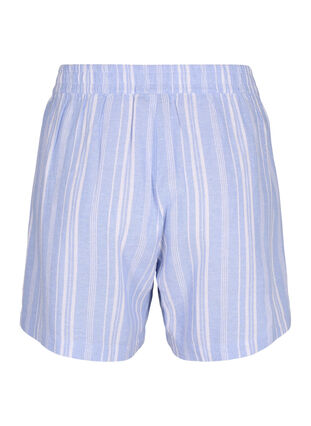Gestreepte korte broek van linnen en viscose, Serenity Wh.Stripe, Packshot image number 1