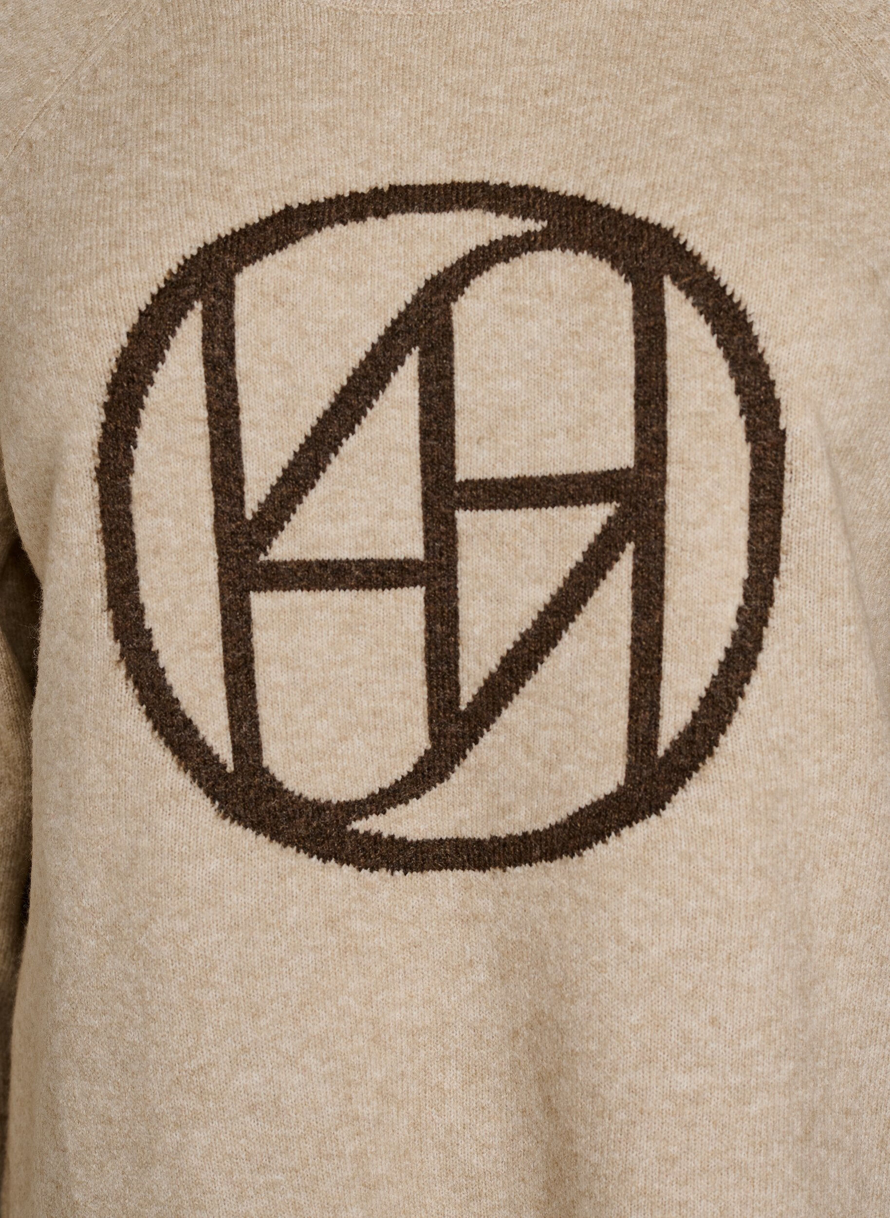 ZizziTrui met logo en contrasterende strepen, Beige, Packshot image number 2