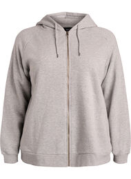 Hoodie met rits, Grijs
