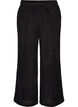 Corduroy broek met wijde pijpen en een hoge taille, Zwart, Packshot image number 0