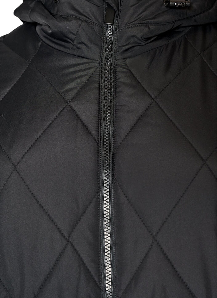 Licht gewatteerd jack met diamant-quilt, Zwart, Packshot image number 2