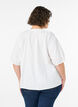 Overhemdblouse met knoopsluiting en strikceintuur, Wit, Model image number 2