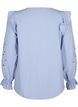 Katoenen blouse met borduursel en ruches, Blauw, Packshot image number 1