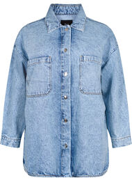 Loszittend spijkerjack met knopen, Light blue denim