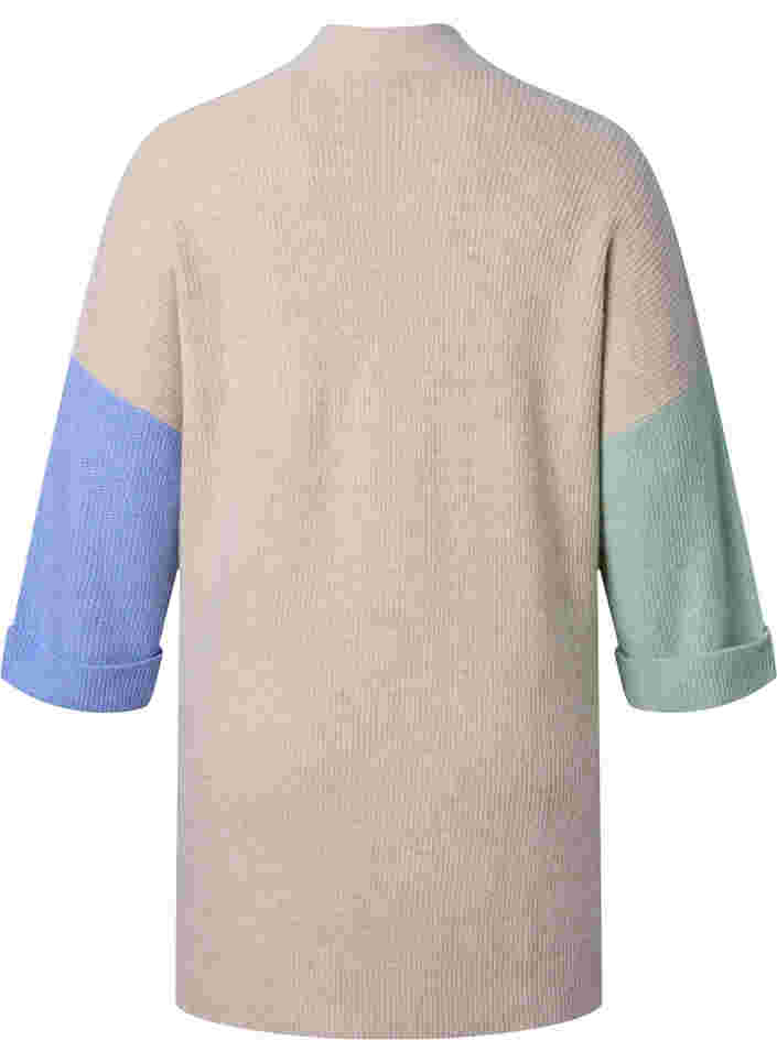 Gebreid vest met color-block, Silt Green Mel. Comb, Packshot image number 1