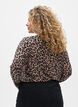 Blouse met lange mouwen en luipaardprint, Bruin, Model image number 2