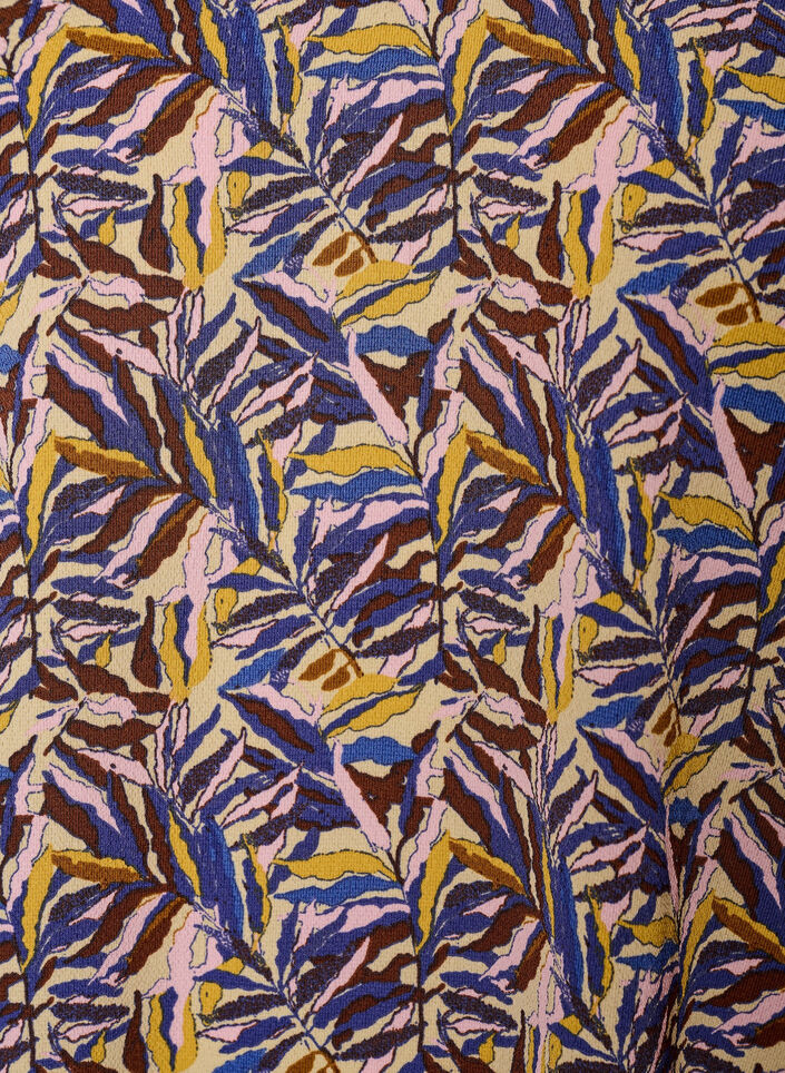 Top met print en V-hals, Blauw, Packshot image number 2