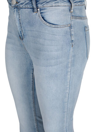 Amy jeans met hoge taille en decoratieve steentjes, Light blue, Packshot image number 2