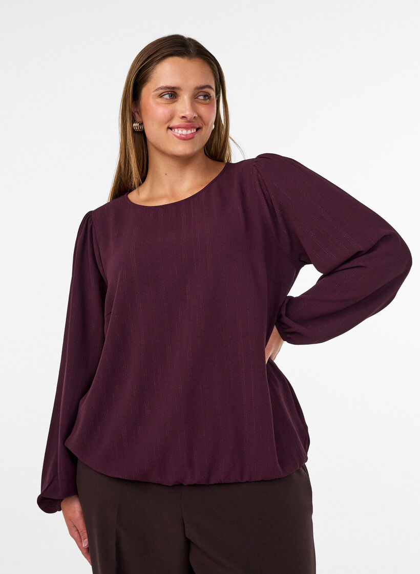 Blouse met glitter, Rood, Model image number 0