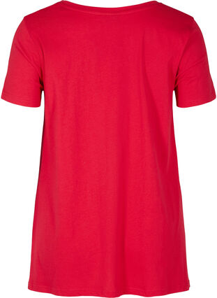 Katoenen t-shirt met korte mouwen en a-lijn, Lipstick Red HEART, Packshot image number 1