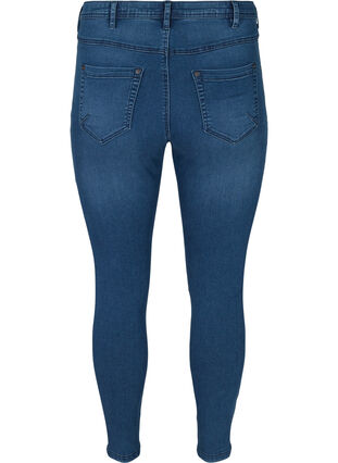 Cropped Amy jeans met hoge taille en ritssluiting, Dark blue denim, Packshot image number 1