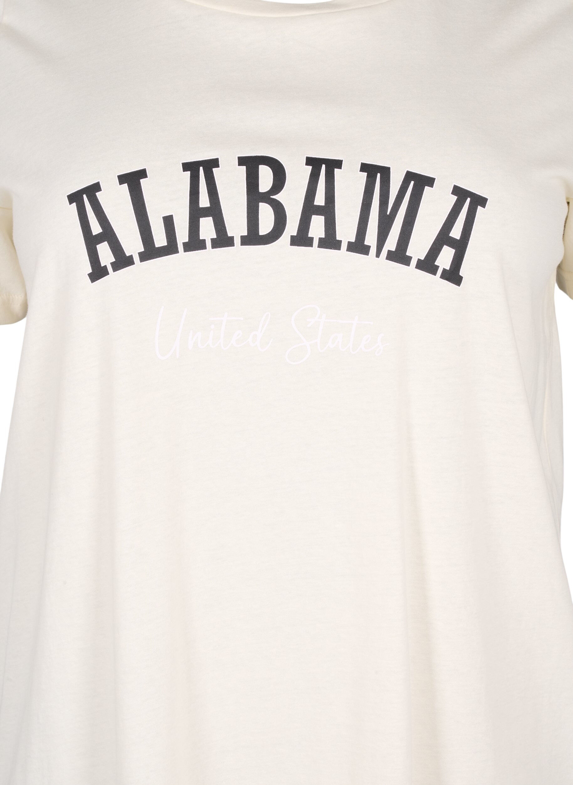 Zizzi Katoenen T-shirt met tekst, Antique W. Alabama, Packshot image number 2