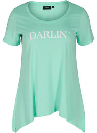 Katoenen t-shirt met korte mouwen en a-lijn, Cabbage DARLIN
