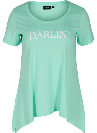 Katoenen t-shirt met korte mouwen en a-lijn, Cabbage DARLIN, Packshot image number 0