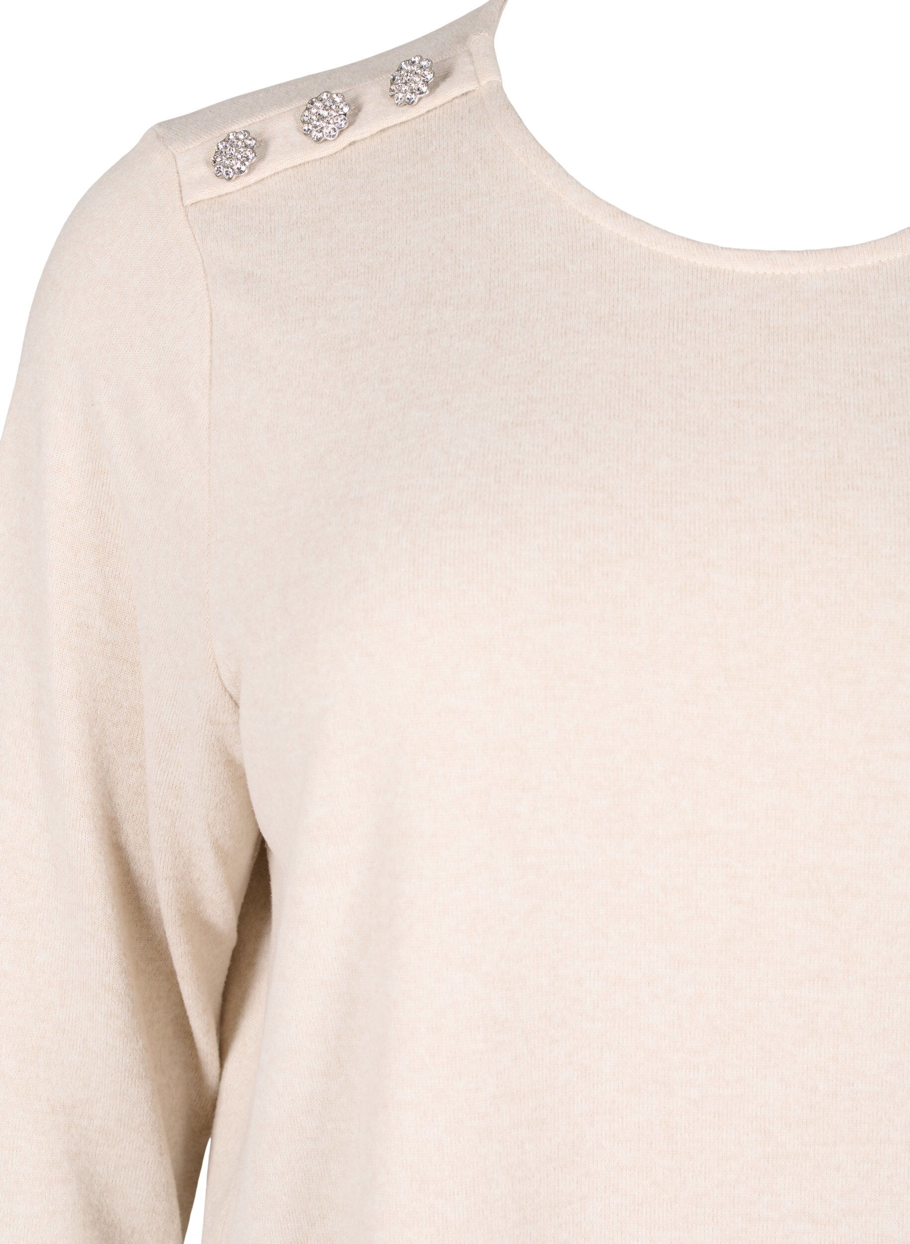 Zizzi Blouse met decoratieve knopen, Beige, Packshot image number 2