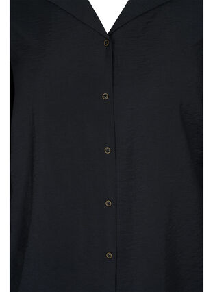 Viscose hemd met smok mouwen, Black, Packshot image number 2