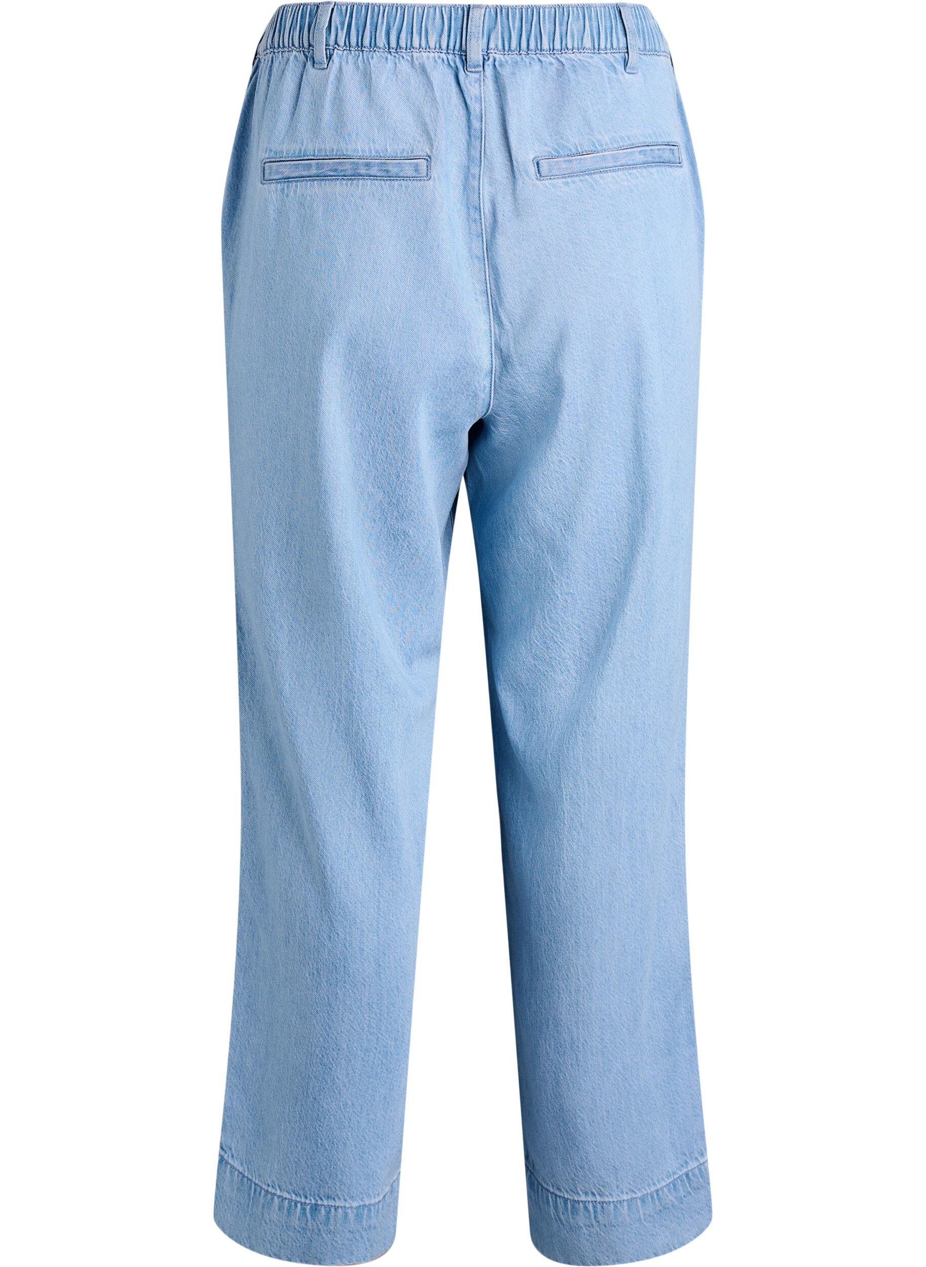 Zizzi Brede jeans met een elastische tailleband, Blauw, Packshot image number 1