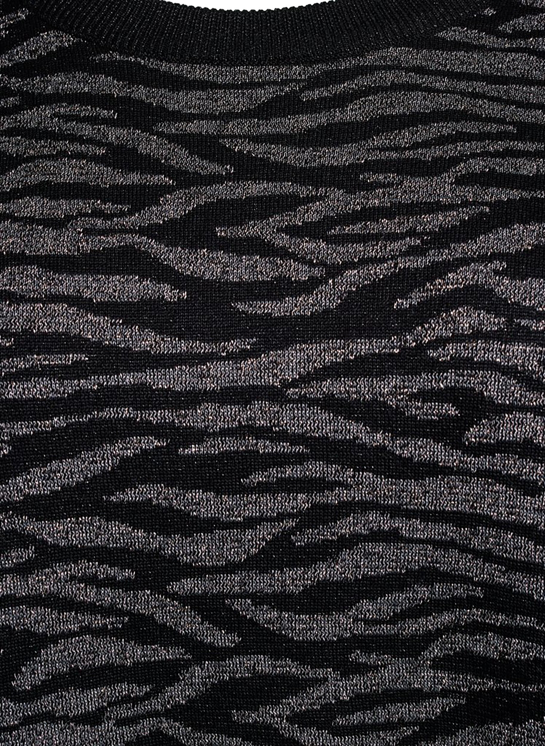 Zizzi Gebreide blouse met patroon en glitereffect, Zwart, Packshot image number 2