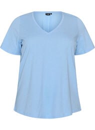T-shirt met V-hals, Blauw
