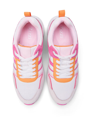 Sneakers met brede pasvorm, White Pink, Packshot image number 3