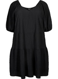 Korte A-lijn jurk met V-hals, Black