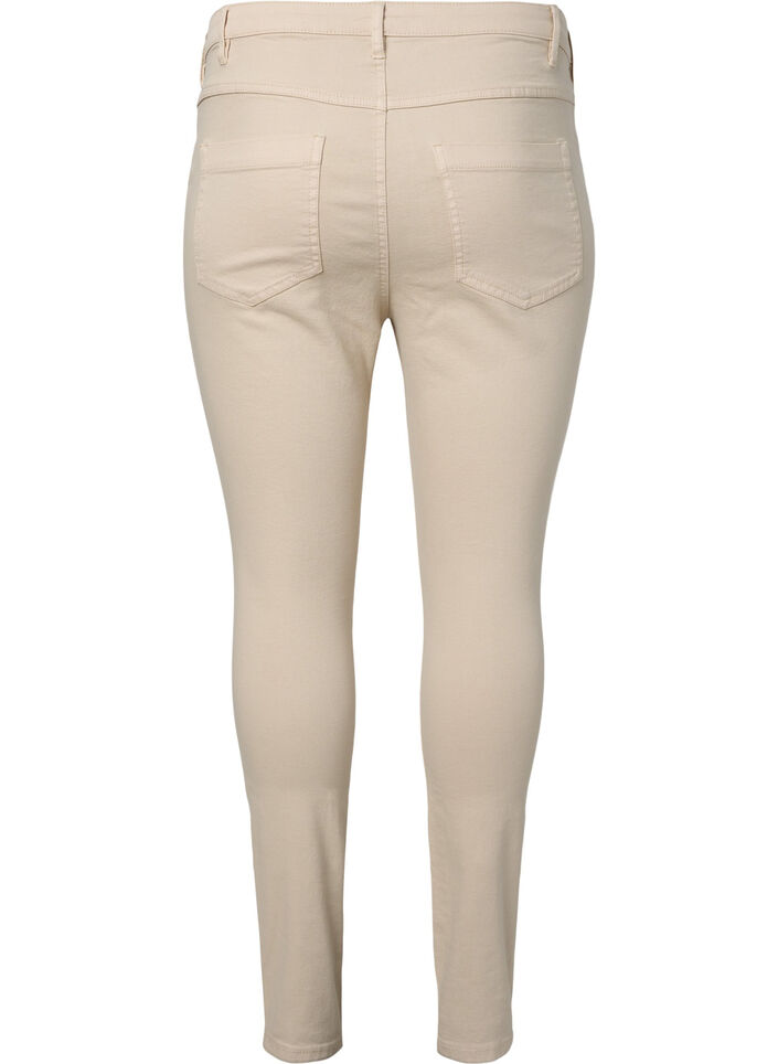 Super slim fit Amy jeans met hoge taille, Oatmeal, Packshot image number 1