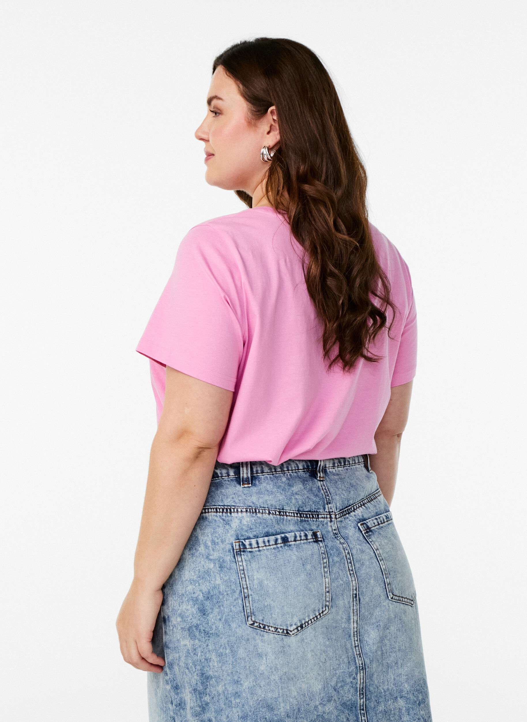 Zizzi T-shirt met aardbei borduursel, Begonia P. W. Berry, Model image number 1