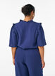Blouse in katoen mousseline met broderie anglaise en 1/2 mouwen, Blauw, Model image number 2