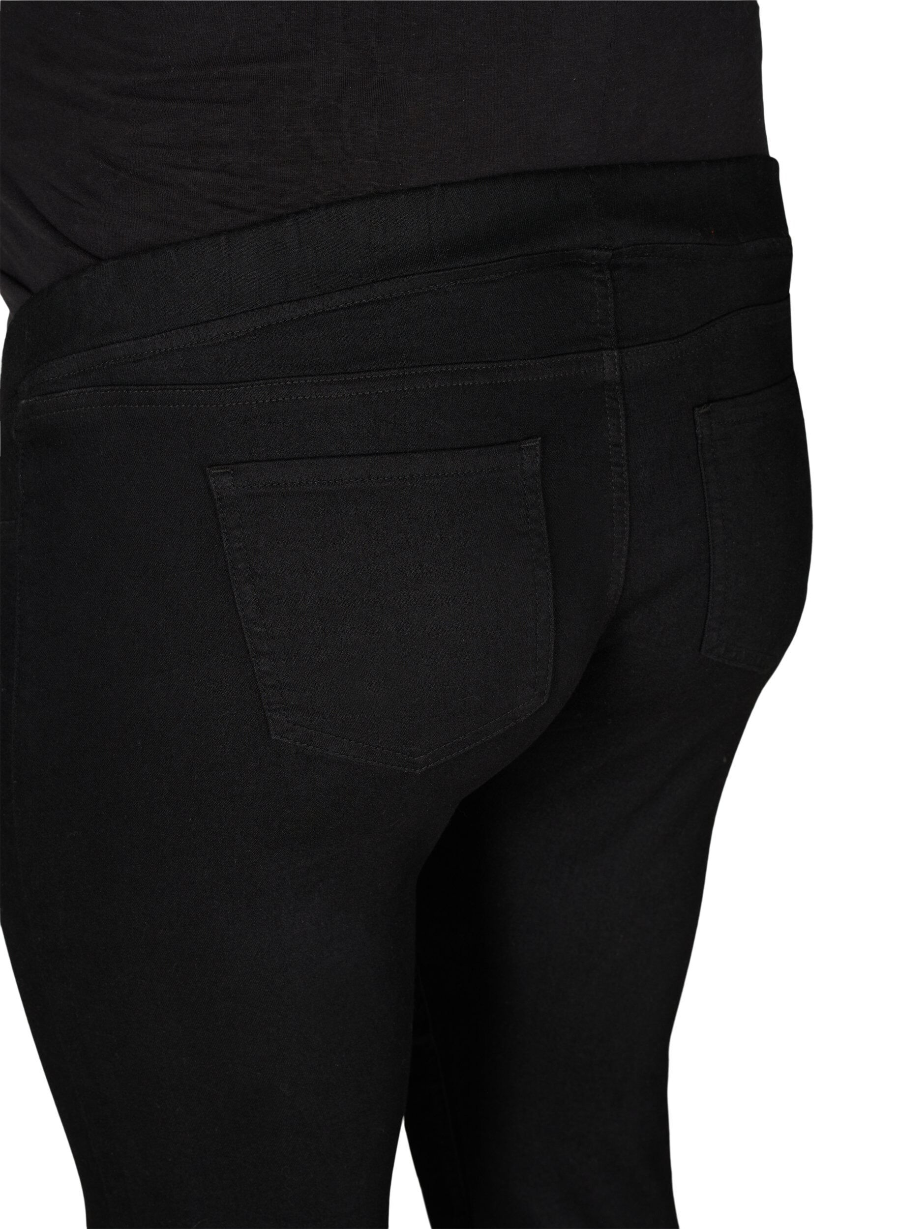 Zizzi Zwangerschapsjegging met achterzakken, Black, Packshot image number 3